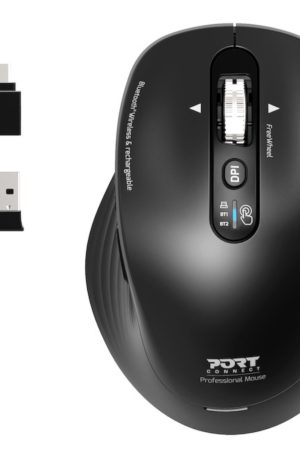 port-connect-business-2-4ghz-rechargeable-bluetooth-wireless-mouse-black