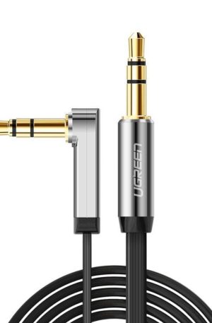 ugreen-av119-right-angled-3-5mm-flat-aux-cable-2m-black-silver