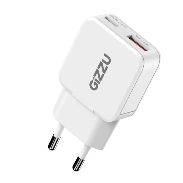 GWCCU20W Gizzu 2 Port 20W GaN Wall Charger White wr 01a 1