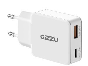 GWCCU45W Gizzu 2 Port 45W GaN Wall Charger White wr 01a 1