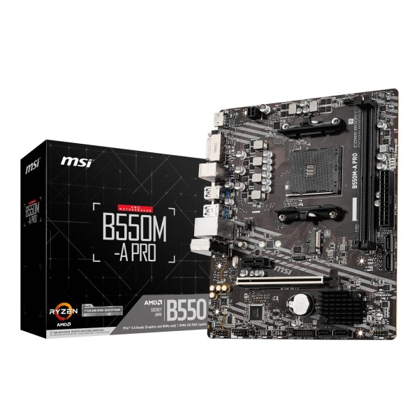 PROB550M APRO MSI B550M A Pro AM4 M ATX Motherboard Black wr 01a 1 PROB550M APRO MSI B550M A Pro AM4 M ATX Motherboard Black wr 01a 1
