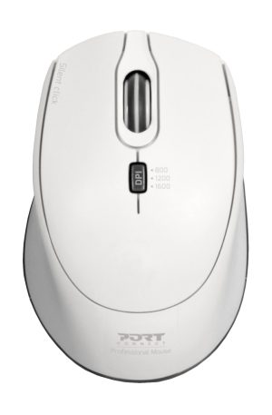 port-connect-silent-1600dpi-3-button-wireless-mouse-white