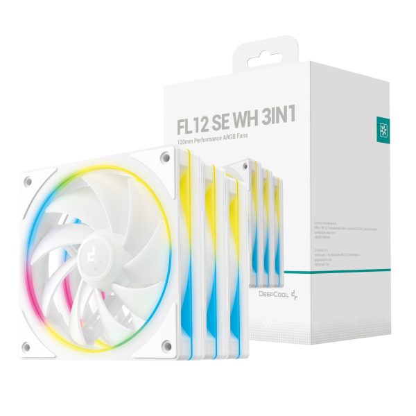 R FL12SE WHAPN3 G DeepCool FL12 3 in 1 ARGB 120mm Fan 3 Pack White wr 01a 1 R FL12SE WHAPN3 G DeepCool FL12 3 in 1 ARGB 120mm Fan 3 Pack White wr 01a 1