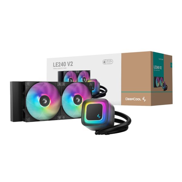 R LE240 BKAMMC G 2 DeepCool LE240 V2 240mm ARGB AIO CPU Liquid Cooler Black wr 01 1
