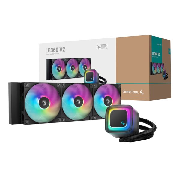 R LE360 BKAMMC G 2 DeepCool LE360 V2 ARGB 360mm AIO Liquid Cooler Black wr 01 1 R LE360 BKAMMC G 2 DeepCool LE360 V2 ARGB 360mm AIO Liquid Cooler Black wr 01 1