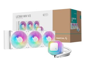 R LE360 WHAMMN G 2 White DeepCool LE360 V2 ARGB 360mm AIO Liquid Cooler White wr 01a 1 R LE360 WHAMMN G 2 White DeepCool LE360 V2 ARGB 360mm AIO Liquid Cooler White wr 01a 1