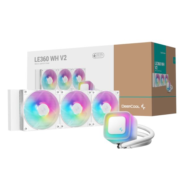 R LE360 WHAMMN G 2 White DeepCool LE360 V2 ARGB 360mm AIO Liquid Cooler White wr 01a 1 R LE360 WHAMMN G 2 White DeepCool LE360 V2 ARGB 360mm AIO Liquid Cooler White wr 01a 1