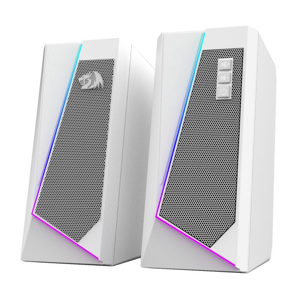 RD GS520W Redragon GS20W ANVIL 3W 2.0 RGB Stereo Desktop PC Speakers White wr 03a 1 RD GS520W Redragon GS20W ANVIL 3W 2.0 RGB Stereo Desktop PC Speakers White wr 03a 1