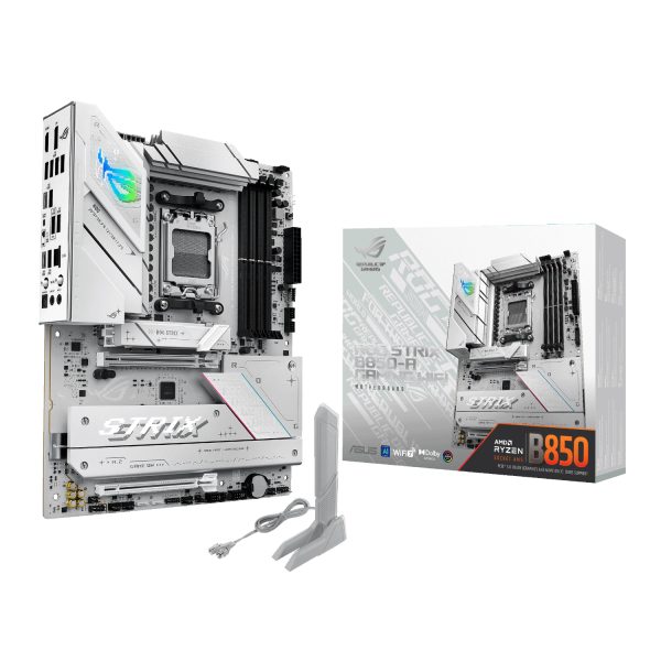 ROGSTRIXB850 AGAMINGWIFI Asus ROG Strix B850 A Gaming Wi Fi AM5 ATX Motherboard White wr 01 1 ROGSTRIXB850 AGAMINGWIFI Asus ROG Strix B850 A Gaming Wi Fi AM5 ATX Motherboard White wr 01 1
