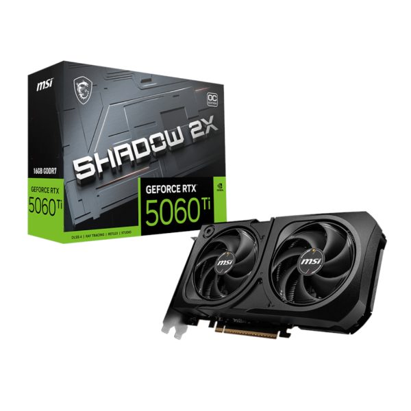 RTX5060TISHADOW2XOCPLUS MSI GeForce RTX 5060 Ti SHADOW 2X OC PLUS GDDR7 16GB Graphics Card wr 01 1 RTX5060TISHADOW2XOCPLUS MSI GeForce RTX 5060 Ti SHADOW 2X OC PLUS GDDR7 16GB Graphics Card wr 01 1