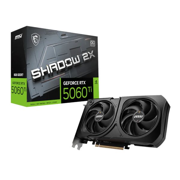 RTX5060TISHADOW2XOCPLU MSI GeForce RTX 5060 Ti SHADOW 2X OC PLUS 128 bit GDDR7 8GB Graphics Card wr 01a RTX5060TISHADOW2XOCPLU MSI GeForce RTX 5060 Ti SHADOW 2X OC PLUS 128 bit GDDR7 8GB Graphics Card wr 01a