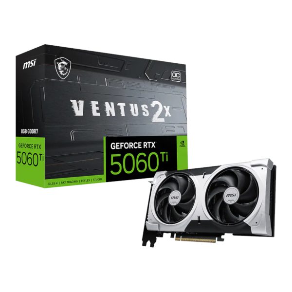RTX5060TIVENTUS2XOCPLU MSI GeForce RTX 5060 Ti VENTUS 2X OC PLUS 8GB GDDR7 Graphics Card wr 01a 1 RTX5060TIVENTUS2XOCPLU MSI GeForce RTX 5060 Ti VENTUS 2X OC PLUS 8GB GDDR7 Graphics Card wr 01a 1