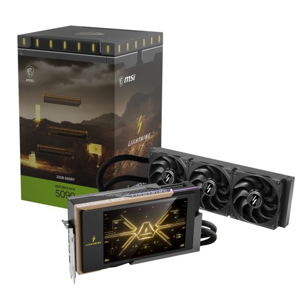 RTX5090LIGHTNINGZ32GB MSI GeForce RTX 5090 32G LIGHTNING Z LCD Liquid Cooled Graphics Card wr 01a RTX5090LIGHTNINGZ32GB MSI GeForce RTX 5090 32G LIGHTNING Z LCD Liquid Cooled Graphics Card wr 01a