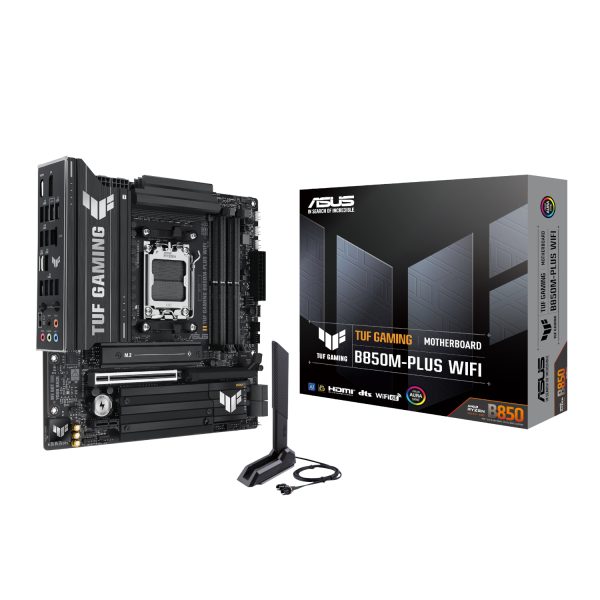 TUFGAMINGB850MPLUSWIFI Asus TUF Gaming B850M PLUS WIFI AM5 Micro ATX Gaming Motherboard Black wr 01 1