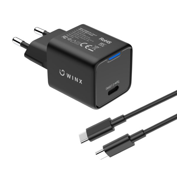 WX WC104 WINX POWER Fast Type C 35W GaN Wall Charger Black wr 01a 1