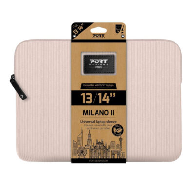 140724 Port Designs Milano II Eco 13 14 inch Universal Laptop Sleeve Plush Pink wr 01a 1.jpg