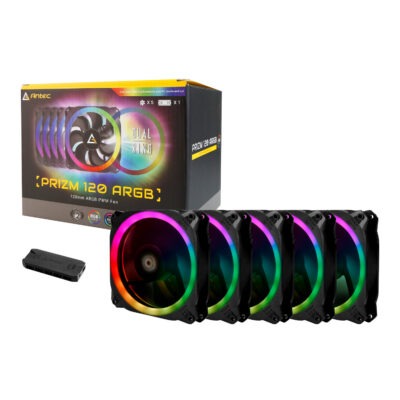 PRIZM 120 ARGB 5C Antec Prizm 120 ARGB Case Fan 5 Pack Controller Black wr 01a 1.jpg
